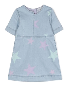 Джинсовое платье с принтом, синий Stella mccartney kids
