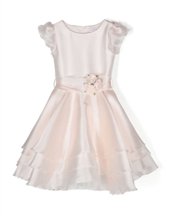 Платье без рукавов с цветочной аппликацией, розовый Monnalisa