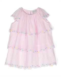 Ярусное платье в горох, розовый Stella mccartney kids
