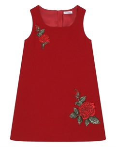 Платье с цветочной вышивкой, красный Dolce&gabbana