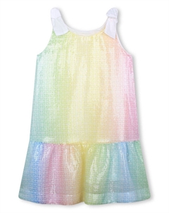 Kids платье А-силуэта с пайетками и логотипом 4G, желтый Givenchy