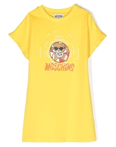 Платье Teddy Bear c логотипом, желтый Moschino kids
