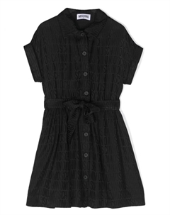 Платье с жаккардовым логотипом, черный Moschino kids