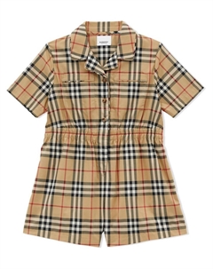 Kids твиловый комбинезон в клетку Vintage Check, коричневый Burberry