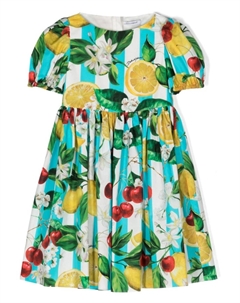 Dolce & Gabbana расклешенное платье с принтом, белый Dolce&gabbana