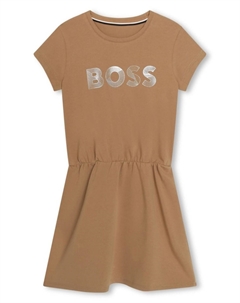 Платье А-силуэта с логотипом, коричневый Boss kidswear