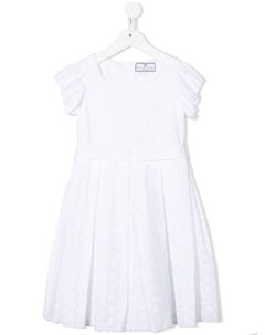 Плиссированное платье с короткими рукавами, белый Philipp plein