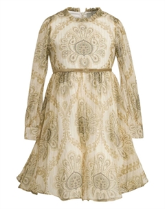 Шелковое платье с принтом пейсли, нейтральный цвет Etro