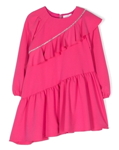 Платье асимметричного кроя со стразами, розовый Monnalisa