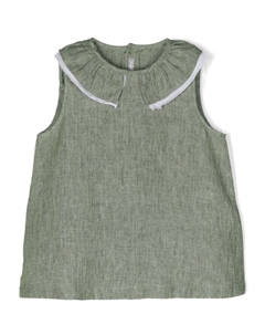 Льняное платье мини с оборками, зеленый Il gufo