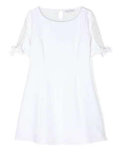 Креповое платье со шнуровкой, белый Monnalisa