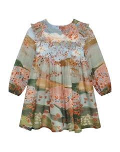 Платье с оборками и графичным принтом, мультиколор Chloé kids