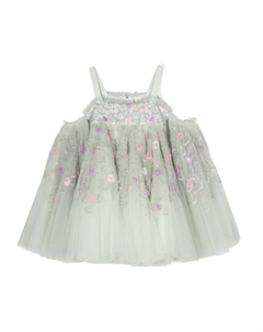 Платье из тюля с вышивкой бисером, зеленый Maison ava