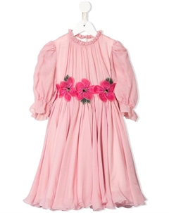 Платье с цветочной аппликацией, розовый Dolce&gabbana