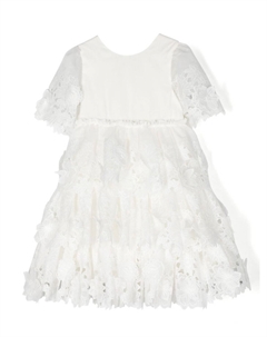 Многослойное платье с цветочным кружевом, белый Tartine et chocolat