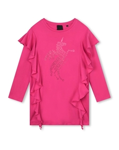 Kids платье с оборками и логотипом, розовый Givenchy