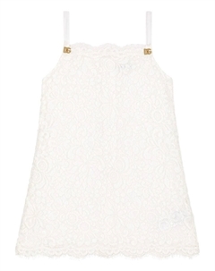 Платье без рукавов с кружевом, белый Dolce&gabbana