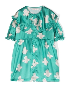 Атласное платье-рубашка Doves, зеленый Tinycottons