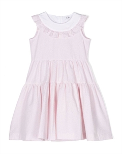 Полосатое платье миди из сирсакера, розовый Il gufo