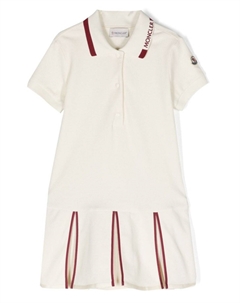 Расклешенное платье с воротником поло, белый Moncler enfant
