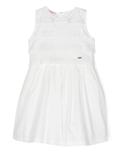 Платье с бахромой и логотипом, белый Liu jo kids