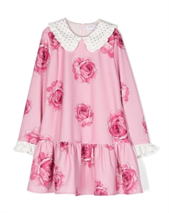 Платье с ярусной юбкой и принтом, розовый Monnalisa