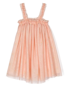 Сетчатое платье с цветочной вышивкой, розовый Stella mccartney kids