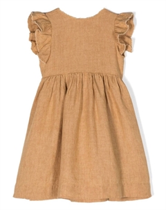 Льняное платье с оборками на рукавах, желтый Il gufo