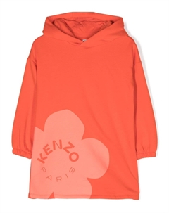 Платье с капюшоном и логотипом, оранжевый Kenzo kids