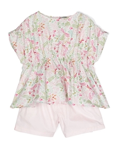 Комплект из топа и шортов с цветочным принтом, розовый Il gufo