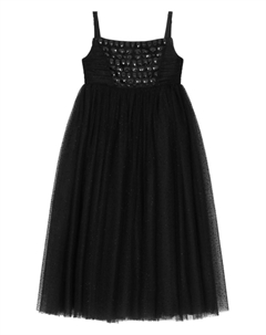 Платье без рукавов с тюлем, черный Dolce&gabbana