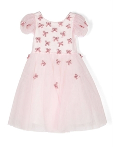 Платье с тюлем и бантом, розовый Monnalisa