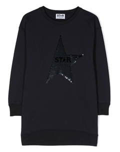 Платье-толстовка с пайетками, синий Golden goose kids