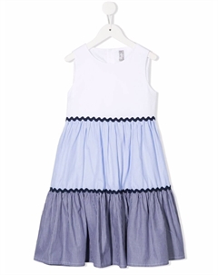 Расклешенное платье в стиле колор-блок, синий Il gufo