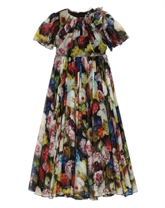 Платье с цветочным принтом, черный Dolce&gabbana