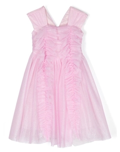 Платье с оборками и блестками, розовый Monnalisa