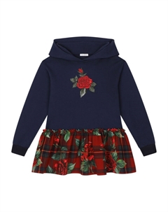 Платье-худи в клетку тартан, синий Dolce&gabbana