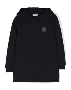 Длинное платье с капюшоном, синий Moncler enfant