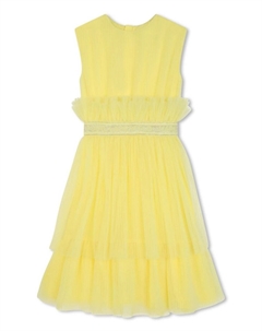 Платье А-силуэта с тюлем, желтый Karl lagerfeld kids