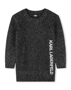 Платье с вышитым логотипом, серый Karl lagerfeld kids