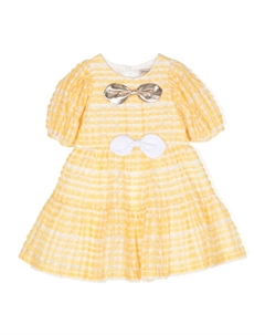 Платье миди в полоску с бантом, желтый Hucklebones london