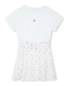 Kids платье с узором 4G, белый Givenchy
