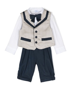 "комплект из брюк, жилета и рубашки с бабочкой", синий Siola