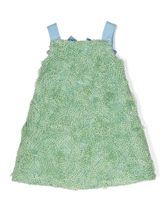 Расклешенное платье с цветочной аппликацией, зеленый Mimisol