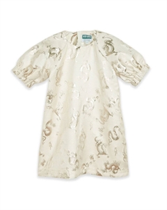 Жаккардовое платье с узором, нейтральный цвет Kenzo kids