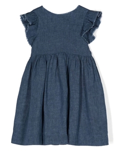 Платье с бантом и открытой спиной, синий Il gufo