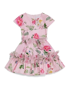 Расклешенное платье с цветочным принтом, розовый Monnalisa