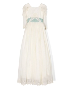 Платье с кружевом, нейтральный цвет Manuela macías