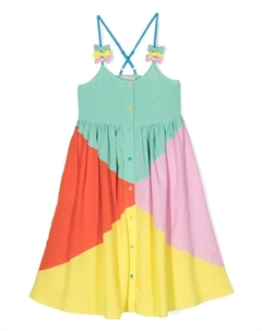 Платье в стиле колор-блок с бантом, зеленый Stella mccartney kids