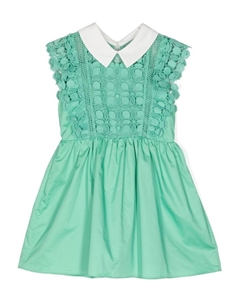 Платье мини с кружевом, зеленый Self-portrait kids